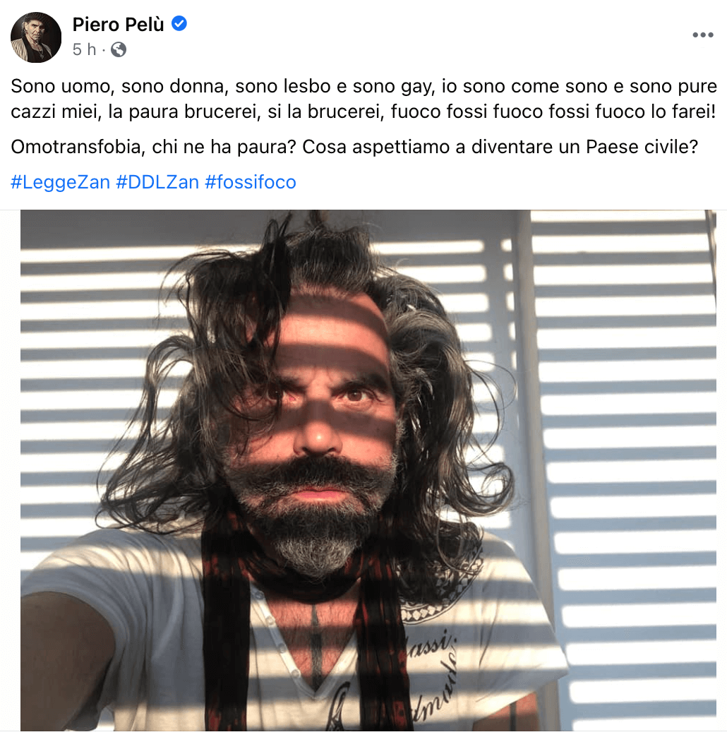 Piero Pelù: "Omotransfobia, chi ne ha paura? Cosa aspettiamo a diventare un Paese civile?" - Piero Pelù - Gay.it