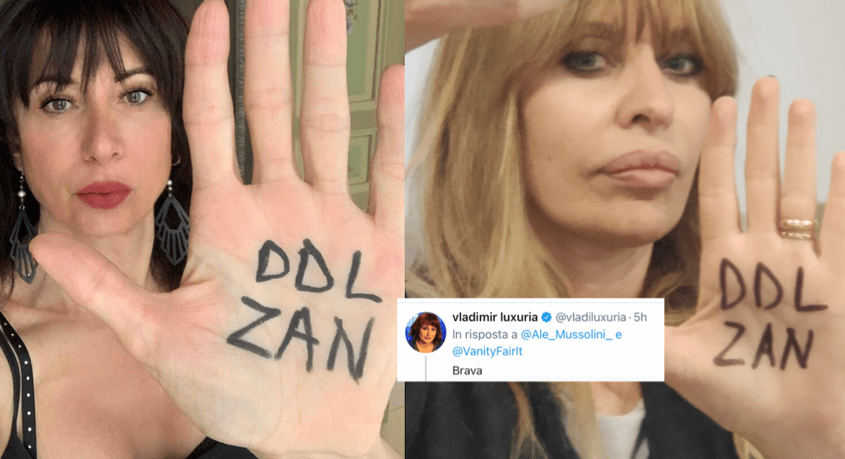 DDL Zan, Vladimir Luxuria applaude Alessandra Mussolini (“Brava”) mentre Selvaggia Lucarelli attacca