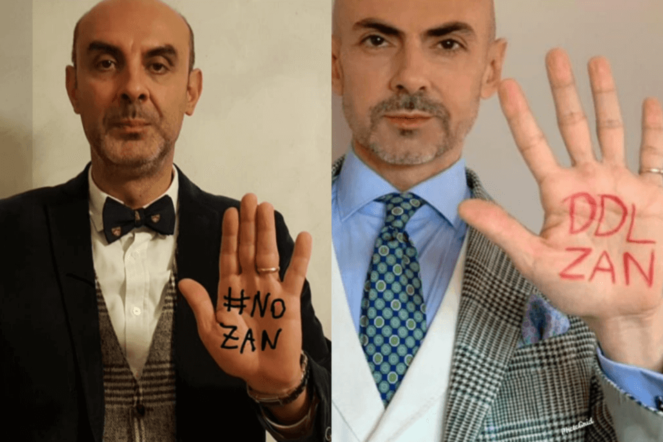 Pillon attacca il DDL Zan con una foto di Enzo Miccio, la replica: "Non usi il mio nome e la mia immagine" - Simone Pillon Enzo Miccio 1 - Gay.it