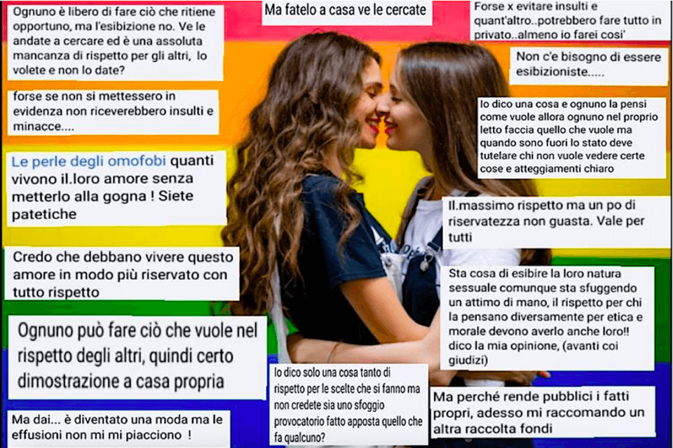 Pioggia di insulti omofobi ad Erika e Martina: ‘Dovrebbero uccidervi, sterminarvi, ve le cercate’