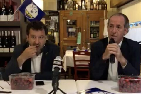 DDL Zan, Luca Zaia: "Prima o poi verrà approvato". Ma Salvini insiste: "Legge liberticida" - salvini zaia ciliegie 2 - Gay.it