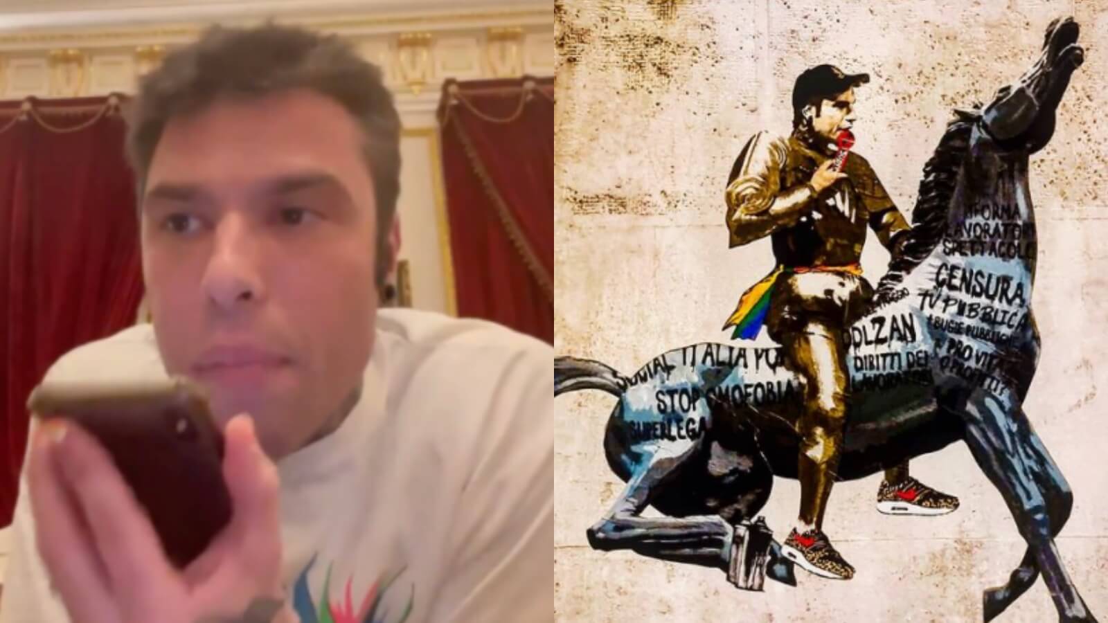 “Mai più Fedez in Rai se non chiede scusa”, spunta l’indiscrezione (e anche un murales in suo onore)