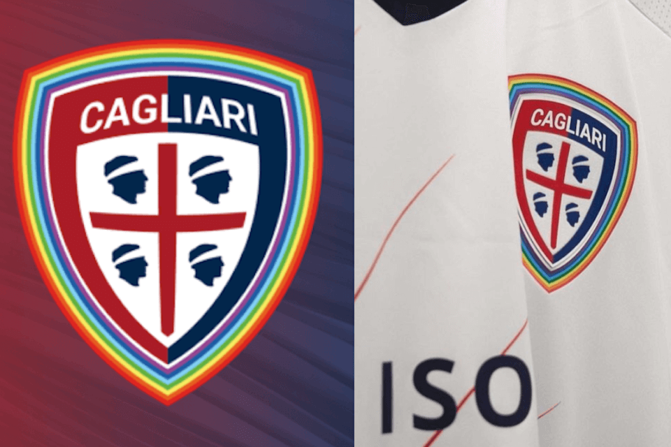 Il Cagliari in campo con la maglia rainbow per dire basta all’omotransfobia nel calcio