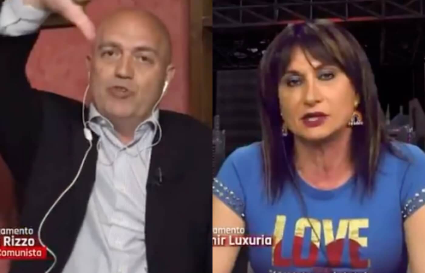 “A me sta antipatico, antipatica”, Marco Rizzo e i commenti transfobici contro Vladimir Luxuria ad Anni 20 – VIDEO
