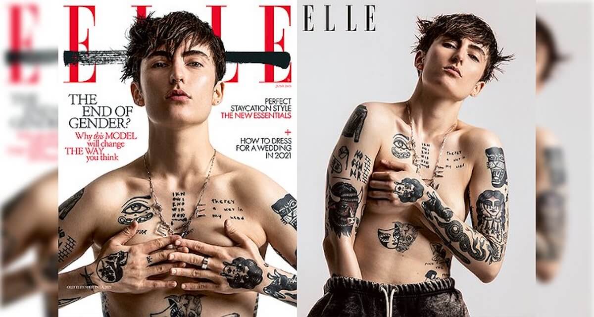 Olly Eley prima persona agender di sempre sulla copertina di Elle UK