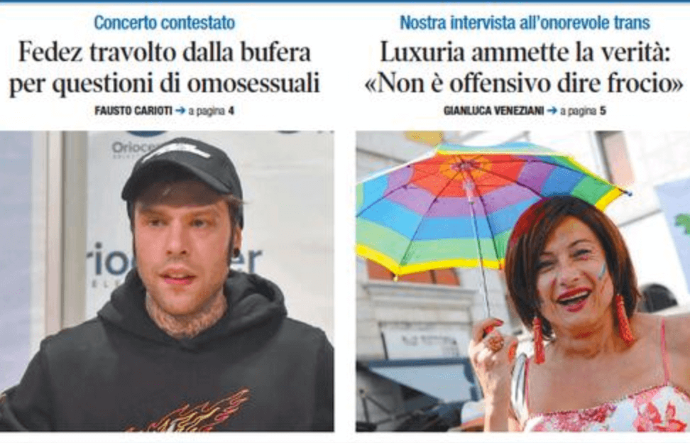 Vladimir Luxuria vs. Libero: "Fr*cio non è offensivo? Titolo fuorviante, non rispecchia il mio pensiero" - Vladimir Luxuria vs. Libero - Gay.it
