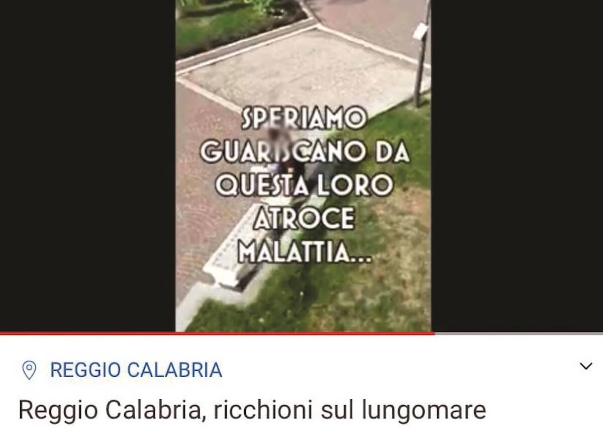 “Ricch*oni sul lungomare, speriamo guariscano da questa brutta malattia”, l’indecente video da Reggio Calabria