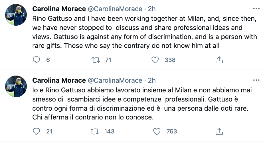 Carolina Morace difende Rino Gattuso: "È contro ogni forma di discriminazione" - Carolina Morace 2 - Gay.it