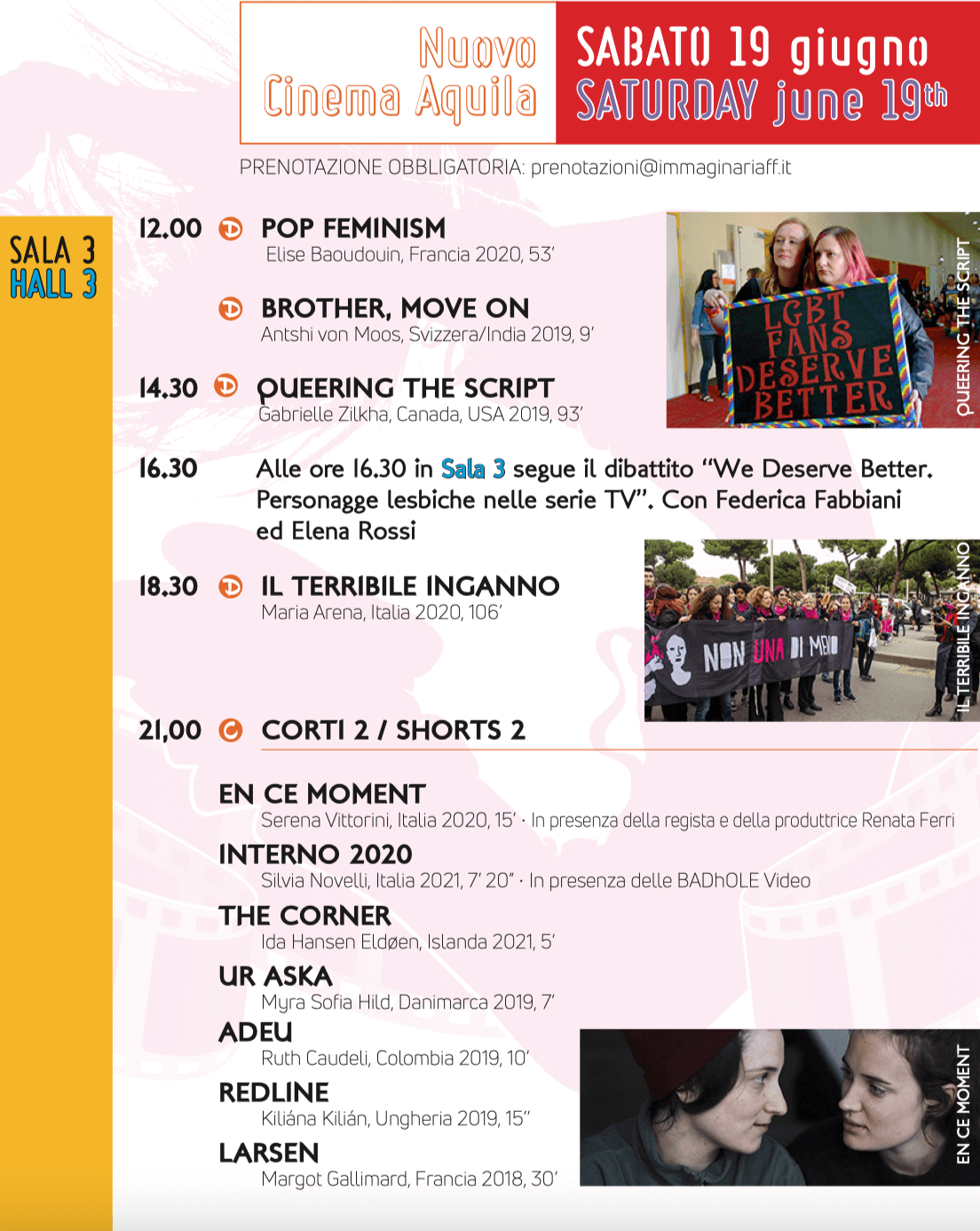 Immaginaria 2021, torna a Roma l'International Film Festival of Lesbians & Other Rebellious Women - il programma - Immaginaria 2021 d - Gay.it
