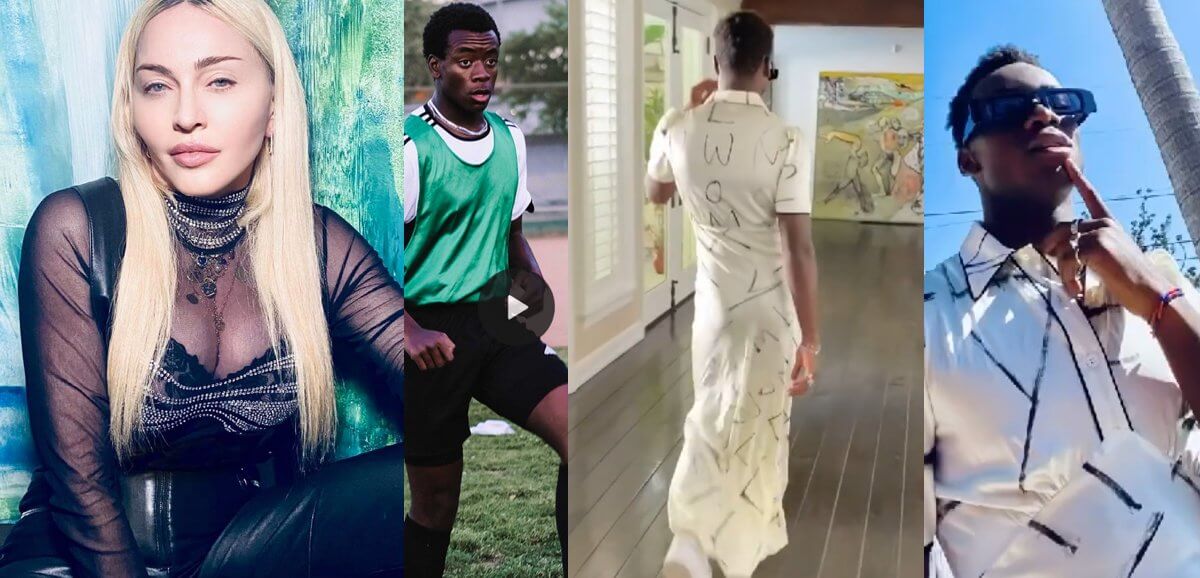 David Banda, il figlio calciatore di Madonna sfila per casa con abito lungo di seta: “È così liberatorio!” – VIDEO