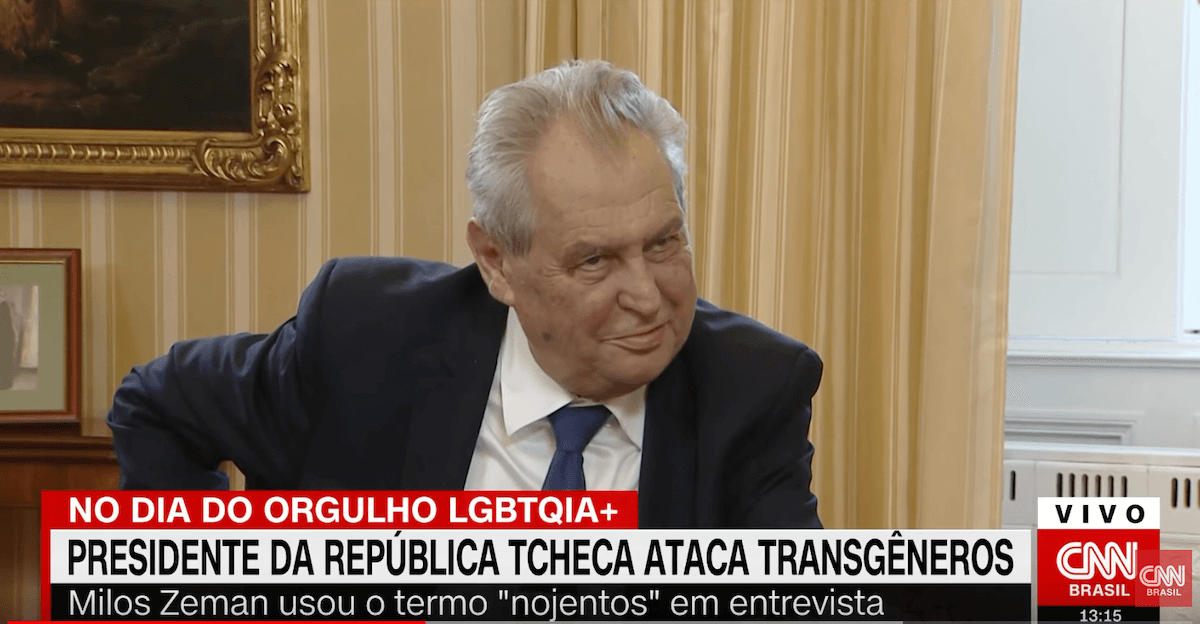 Repubblica Ceca, il presidente Miloš Zeman definisce “disgustose” le persone trans