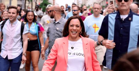 La Vice Presidente degli USA Kamala Harris sfila al Pride di Washington - harris pride axios - Gay.it