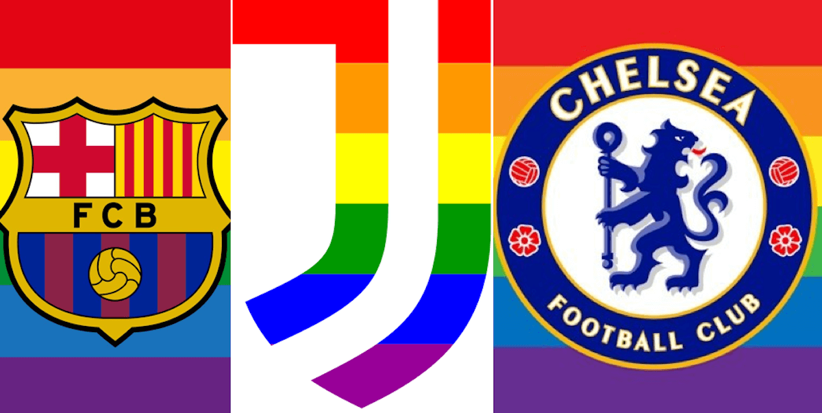 Juventus, Chelsea e Barcellona, un logo rainbow per dire basta all’omofobia nel calcio