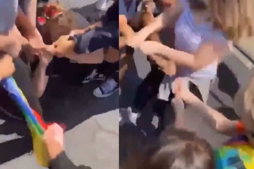 12enne non binario aggredit* a scuola in Florida per aver portato una bandiera arcobaleno - VIDEO - non binario - Gay.it