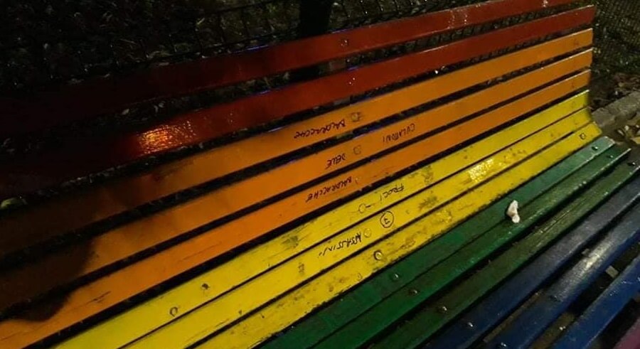 piazzale lavater, panchina rainbow