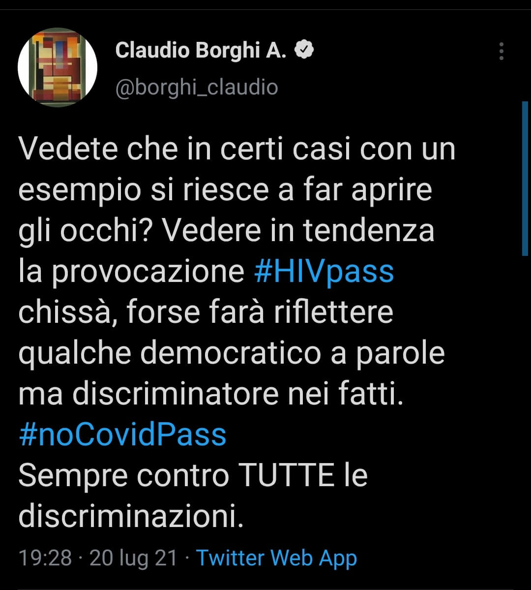 #HIVpass, l'indecente hashtag in difesa del leghista Borghi è uno tsunami di omofobia e disinformazione - Gay.it