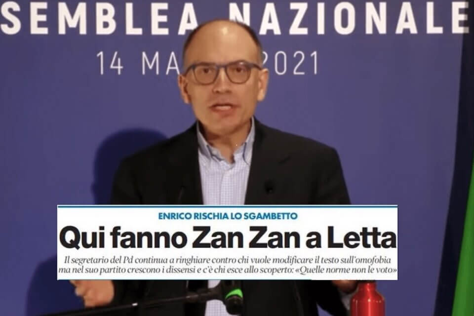 DDL ZAN: se il tradimento arriva da sinistra. Anche i dem Taricco e Cerno chiedono modifiche - Enrico Letta PD DDL ZAN - Gay.it