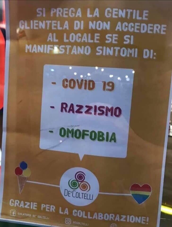 "Vietato l'ingresso con sintomi di Covid, razzismo e omofobia": virale il cartello di una gelateria - FFEDDBBB 1C25 41FF 95F9 24B4584CDF49 - Gay.it