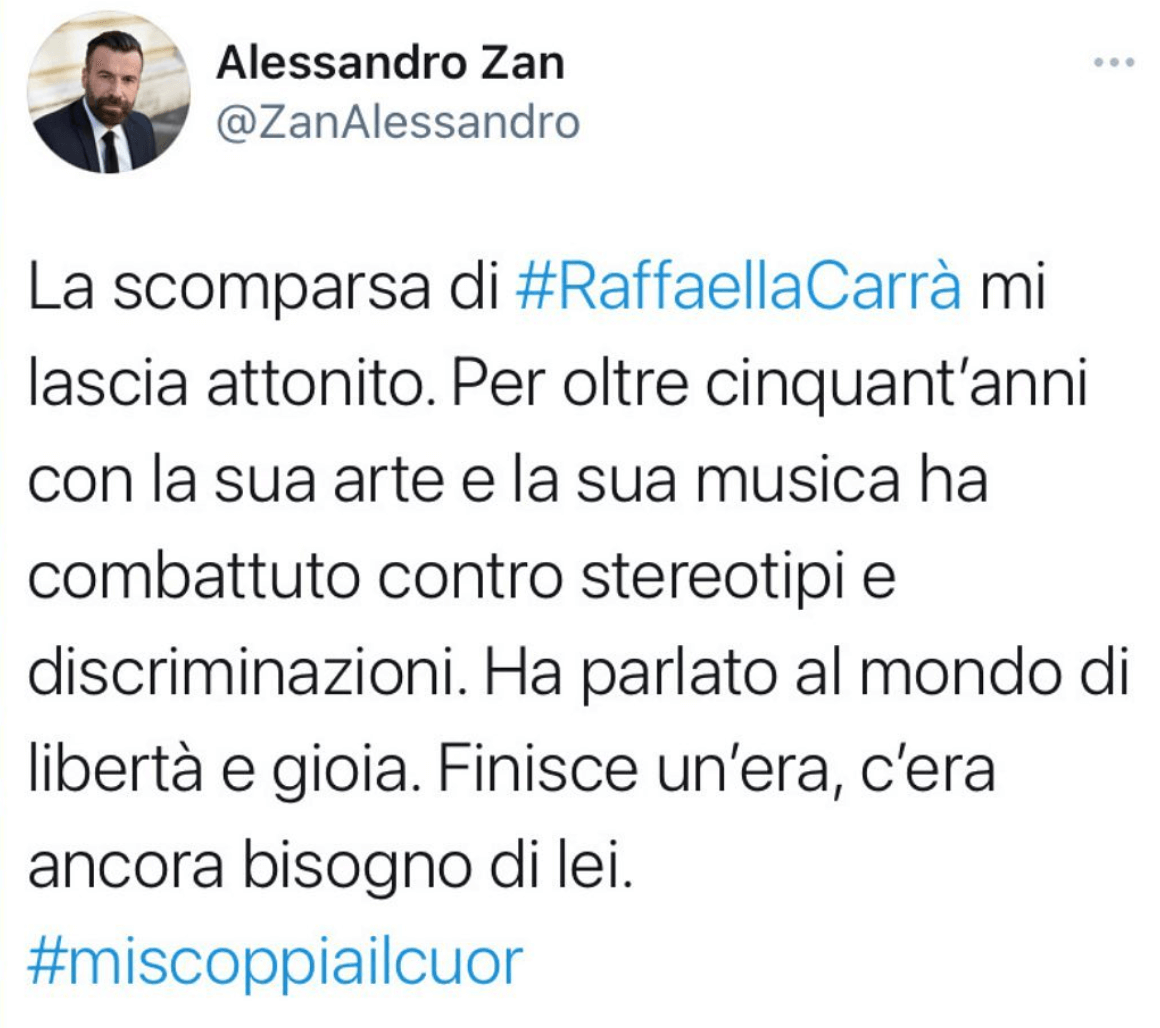 Tutti ricordano e celebrano Raffaella Carrà