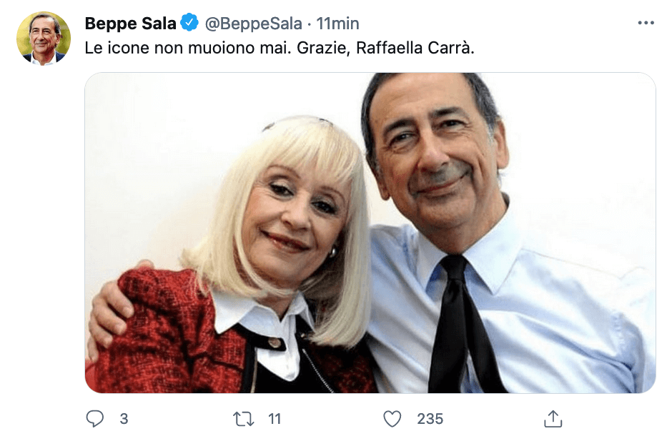 Tutti ricordano e celebrano Raffaella Carrà