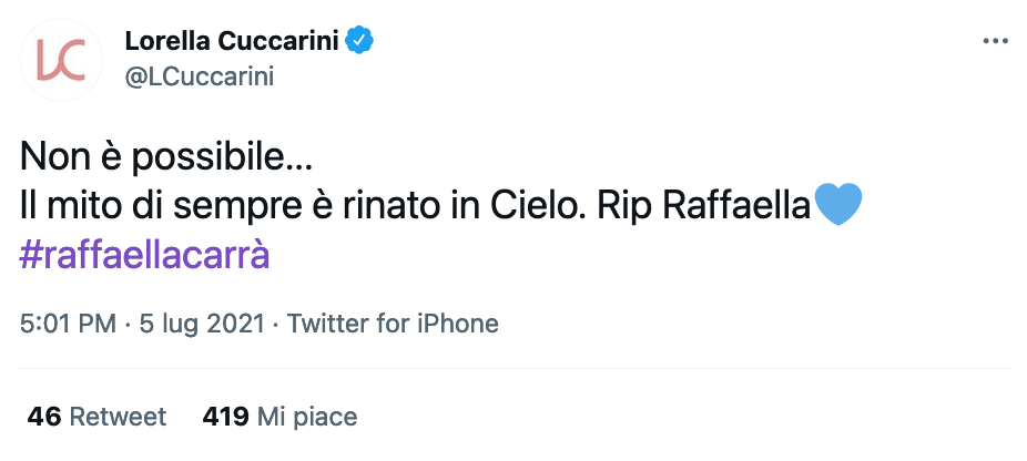 Tutti ricordano e celebrano Raffaella Carrà