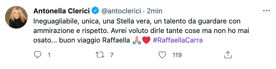 Tutti ricordano e celebrano Raffaella Carrà