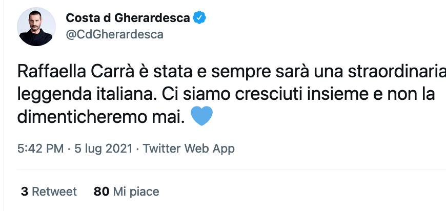 Tutti ricordano e celebrano Raffaella Carrà