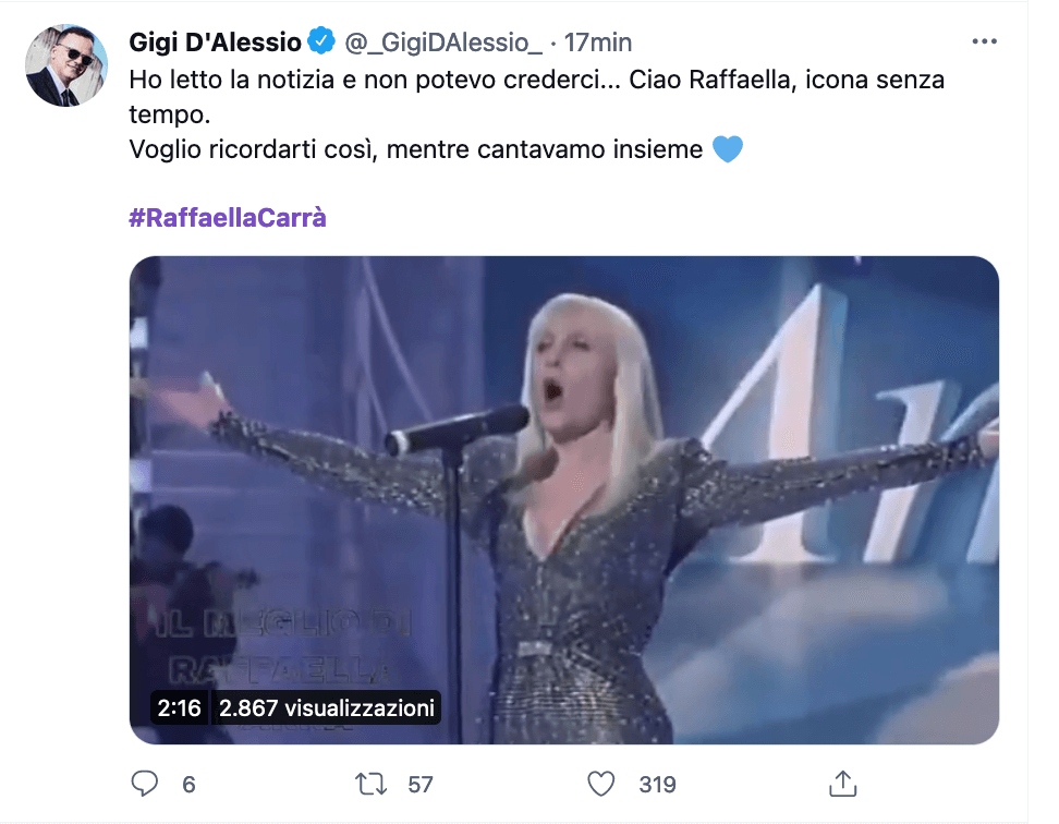 Tutti ricordano e celebrano Raffaella Carrà