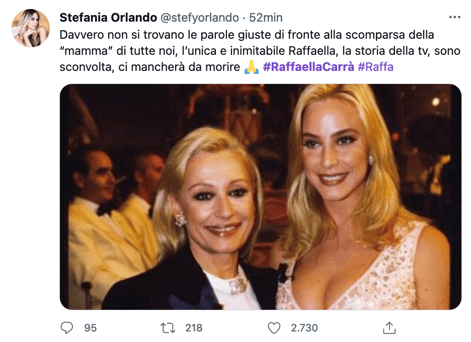 Tutti ricordano e celebrano Raffaella Carrà