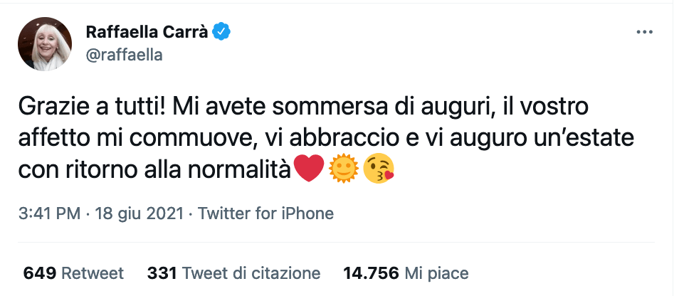 Tutti ricordano e celebrano Raffaella Carrà