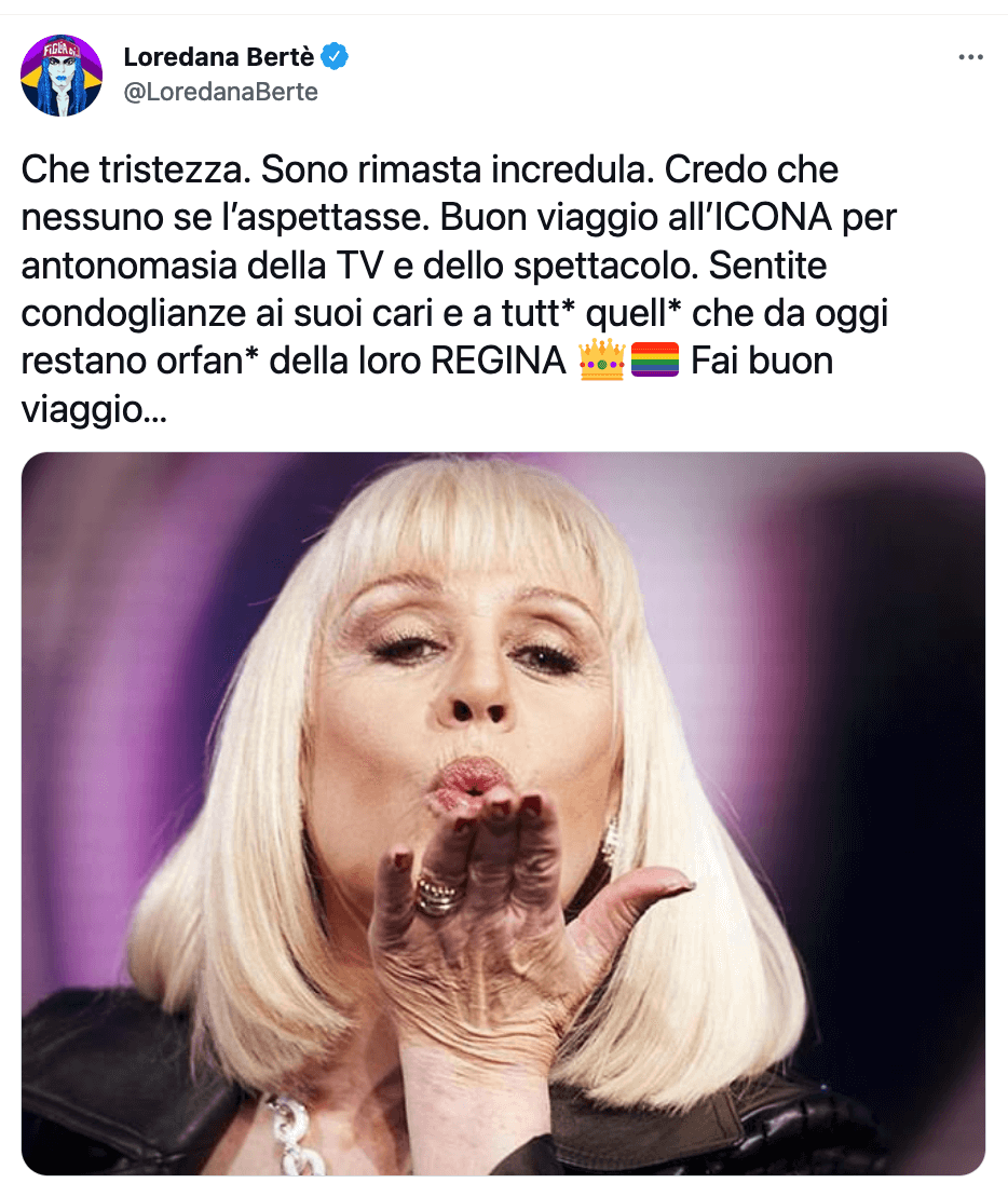 Tutti ricordano e celebrano Raffaella Carrà
