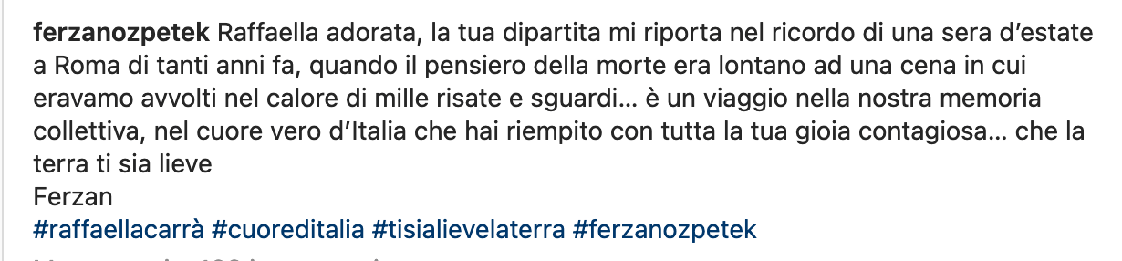 Tutti ricordano e celebrano Raffaella Carrà