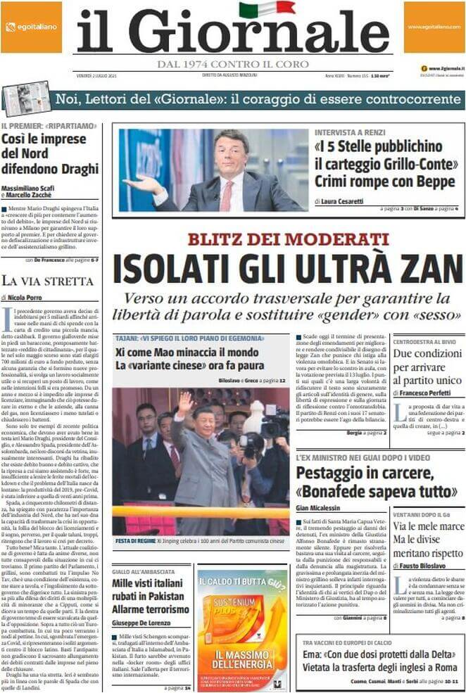 DDL Zan, Renzi: "Se si va a scrutinio segreto la legge rischia. Poi se vogliono andare alla conta, ci conteremo" - il giornale - Gay.it