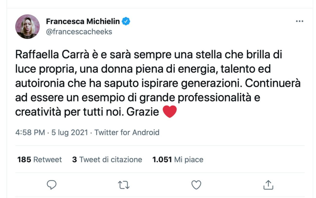 Tutti ricordano e celebrano Raffaella Carrà