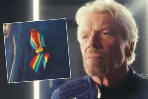 Richard Branson nello Spazio con un nastrino arcobaleno per onorare le vittime del Pulse - richard branson twitter rainbow ribbon pulse 670x355 1 - Gay.it