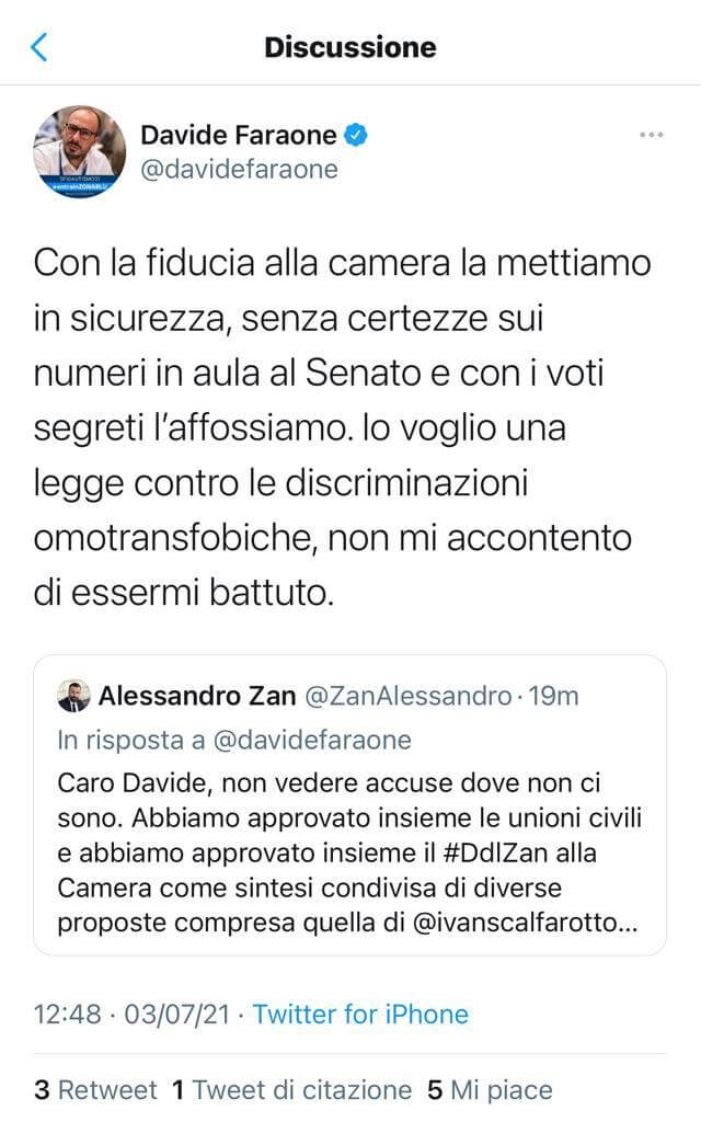 DDL Zan, applausi a Italia Viva da Salvini e Adinolfi. Il Pd: "richieste insostenibili, rifare tutto vuol dire affossarlo" - zan - Gay.it