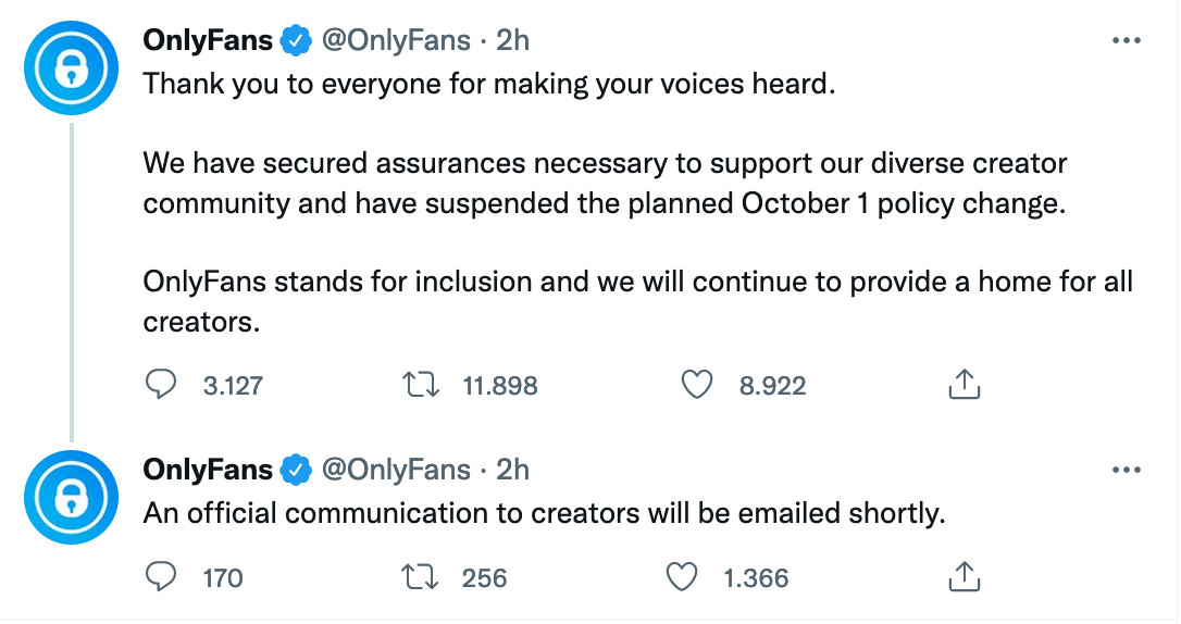 Marcia indietro OnlyFans: di nuovo permessi i contenuti espliciti, cancellato il divieto al porno - OnlyFans 1 - Gay.it