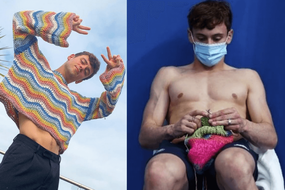 Tom Daley e la sua “ossessione” per il lavoro a maglia: “Tutta colpa di mio marito Dustin”