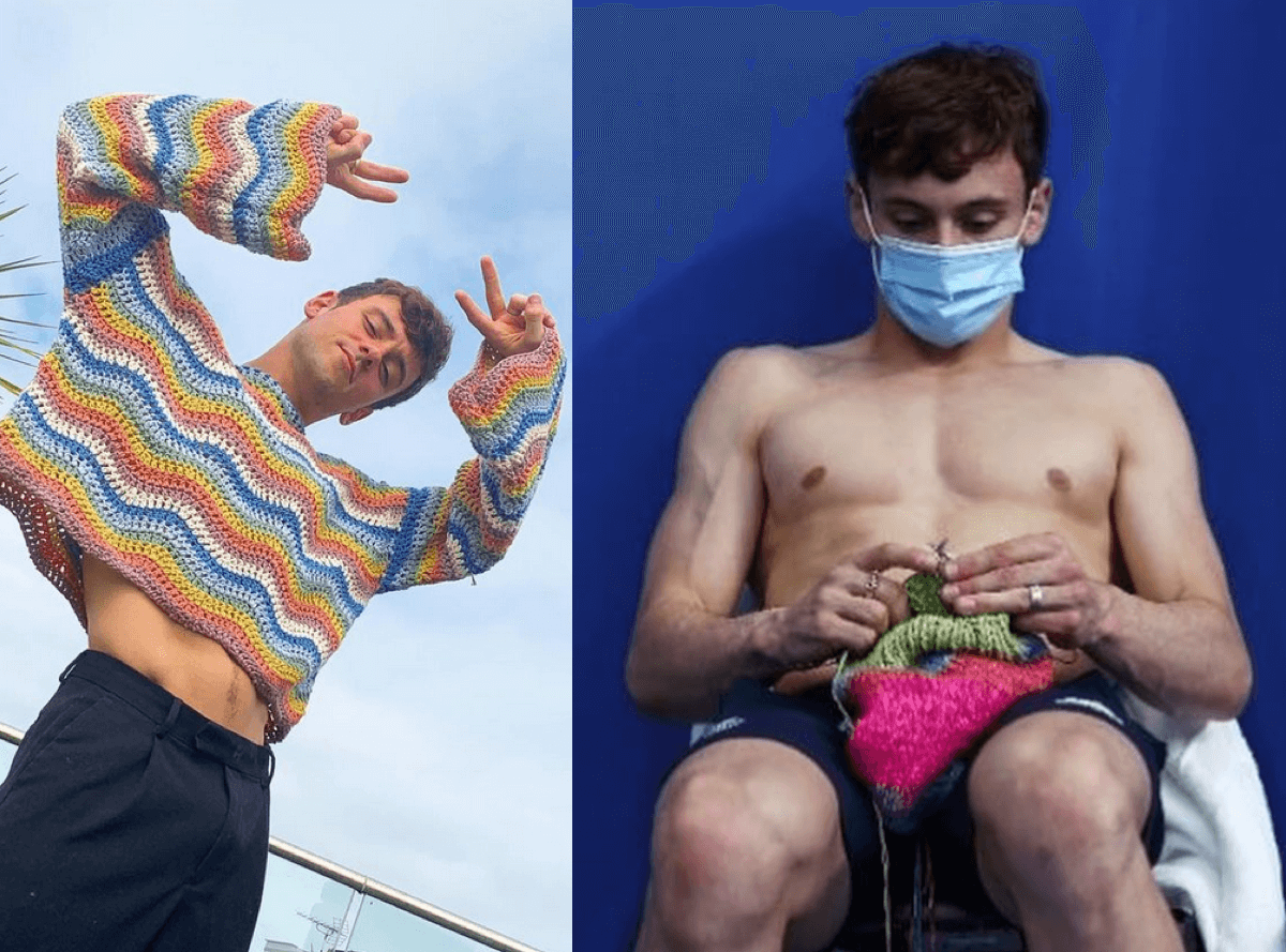 Tom Daley e la sua “ossessione” per il lavoro a maglia: “Tutta colpa di mio marito Dustin”