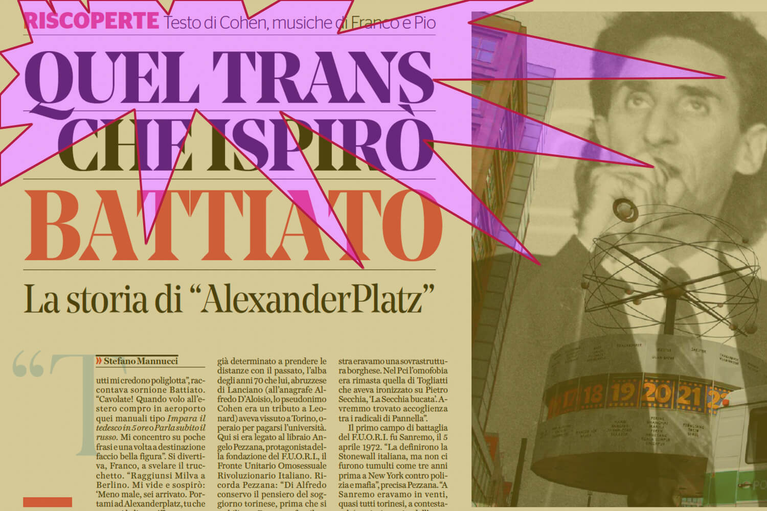 “Quel trans che ispirò Battiato”, Valérie Taccarelli condanna il misgendering sul Fatto Quotidiano
