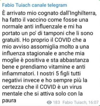 Breve ritratto di Fabio Tuiach che diceva: Coronavirus? Punizione per i fr*ci. Ora è positivo. - Schermata 2021 10 25 alle 09.02.28 - Gay.it
