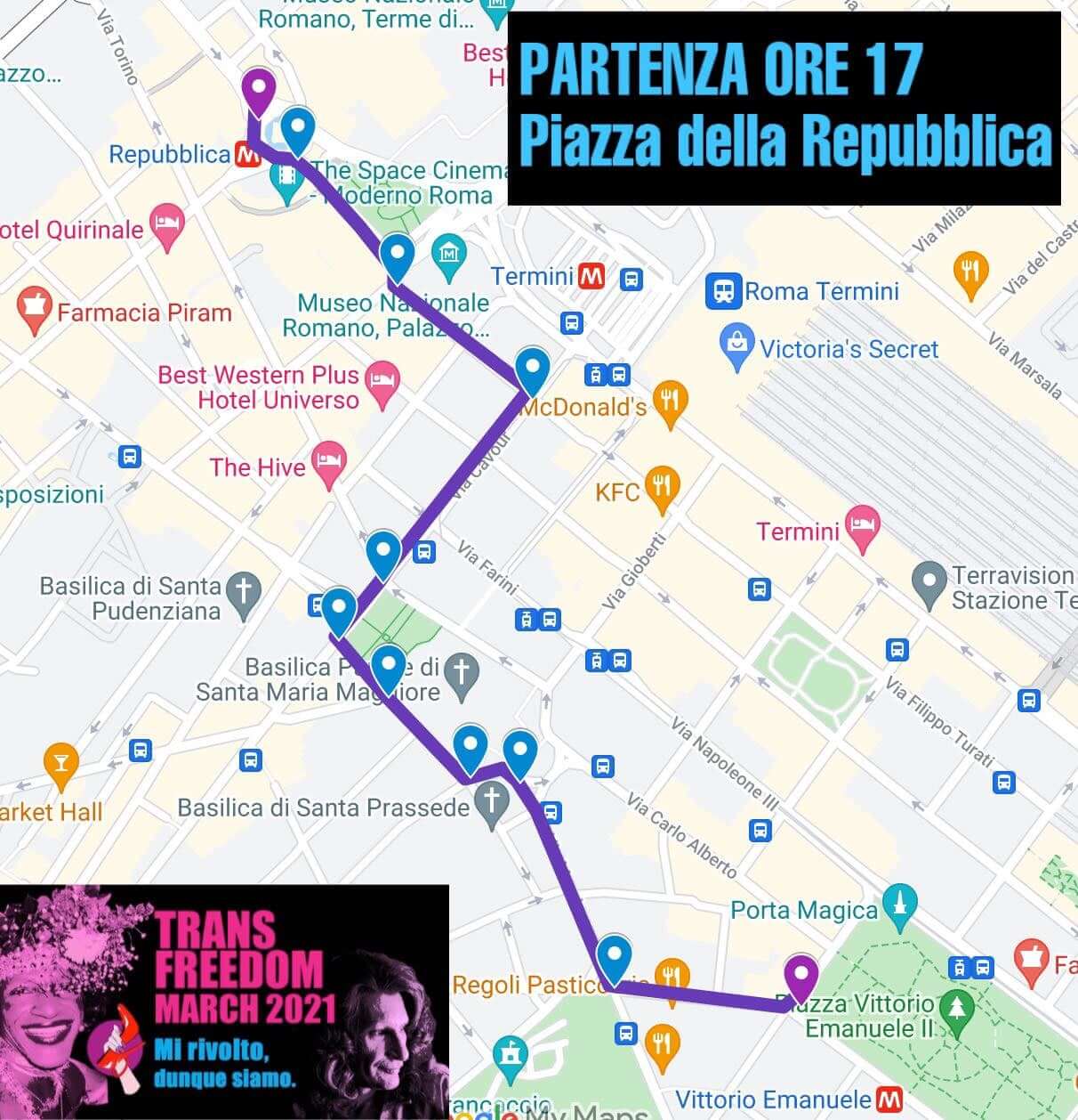 TDoR 2021, Trans Freedom March sabato 20 novembre a Roma. Il percorso - trans march - Gay.it