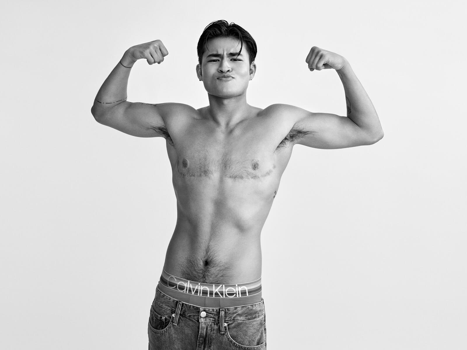 Chella Man trans modello Clavin Klein adv Campaign