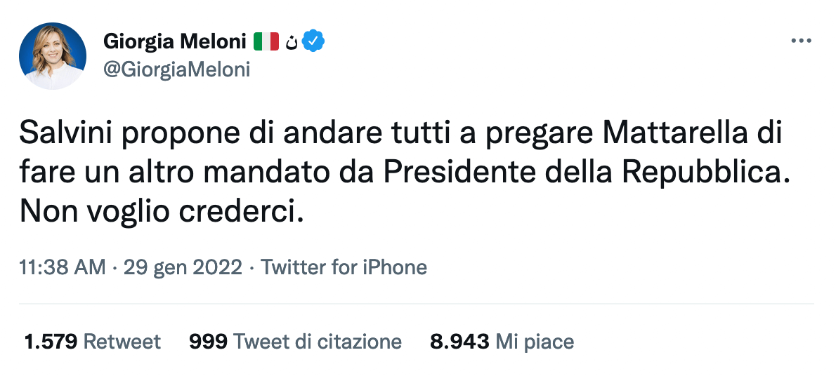 Mattarella ancora Presidente, buone notizie per la comunità LGBTQ+: viva Re Sergio - Giorgia Meloni - Gay.it