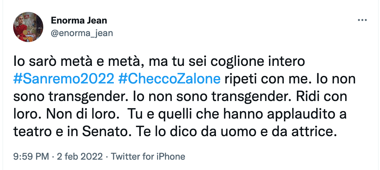 Checco Zalone caos a Sanremo 2022