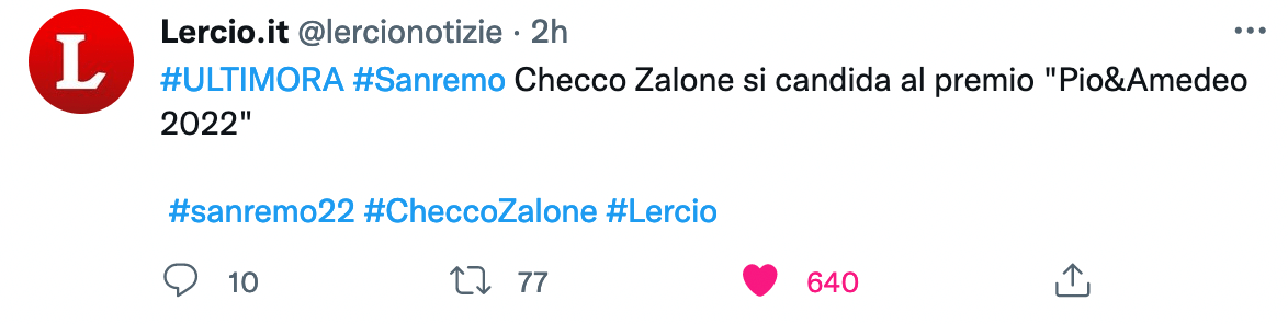 Checco Zalone caos a Sanremo 2022