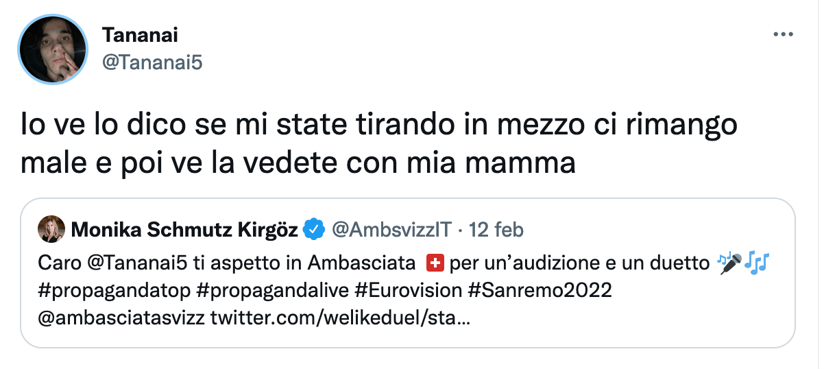 Eurovision 2022, Tananai sogna la Svizzera, mega show per Mahmood/Blanco e cresce l'attesa per i biglietti - Tananai - Gay.it