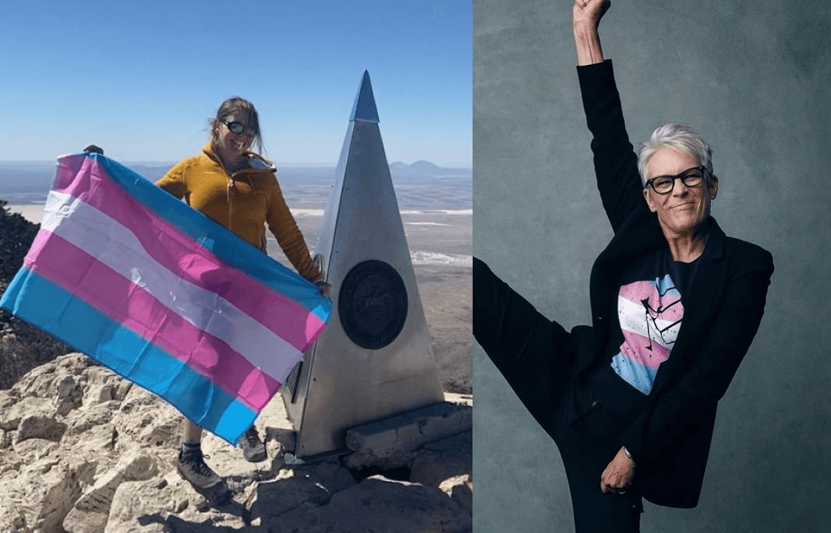Issata bandiera trans sulla vetta più alta del Texas. Jamie Lee Curtis (e un giudice) contro il governatore