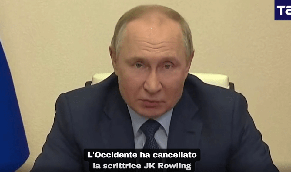 Putin vs. Occidente: “Hanno cancellato J.K. Rowling, ora stanno provando a cancellare la Russia” – VIDEO