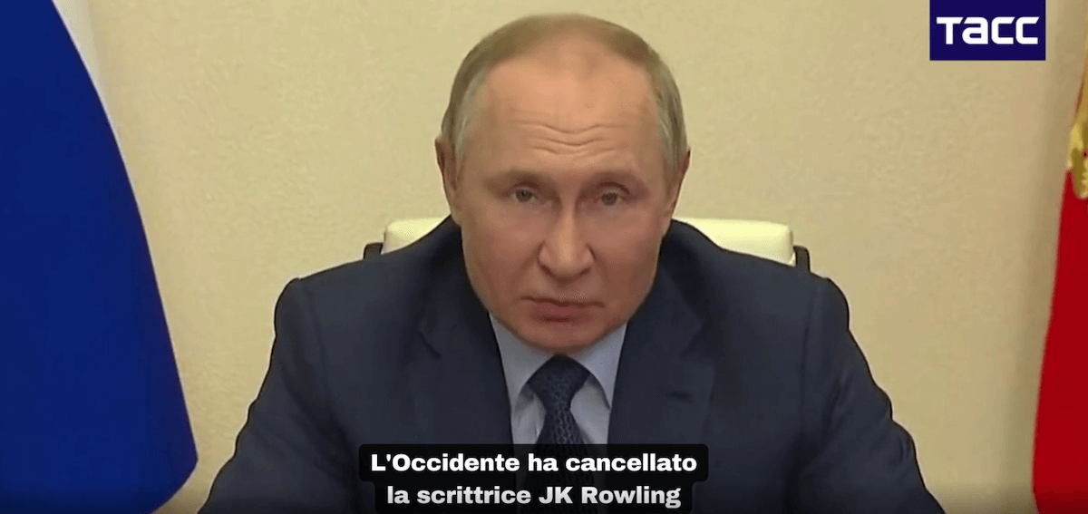 Putin vs. Occidente: “Hanno cancellato J.K. Rowling, ora stanno provando a cancellare la Russia” – VIDEO